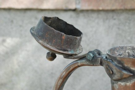 Antique Copper Amphora Jug Hand Hammered-5